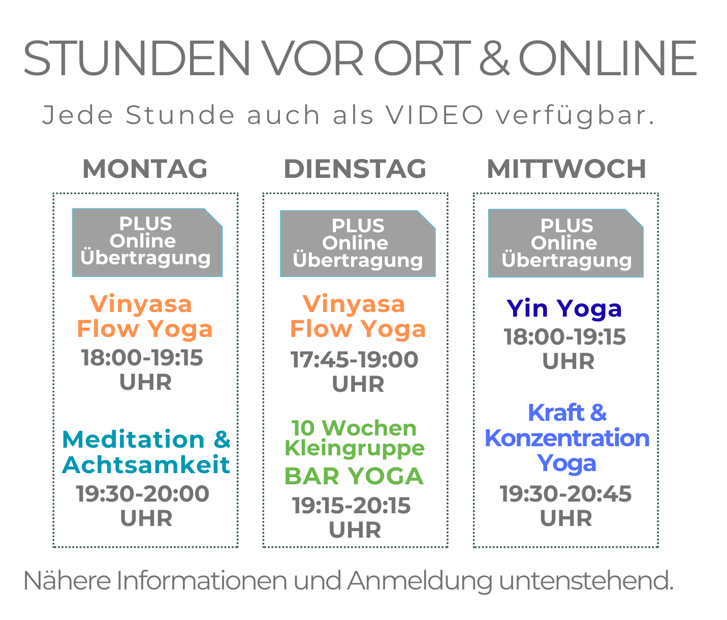 aktueller Yoga Stundenplan von Yoga mit Christina in Innsbruck und Online
