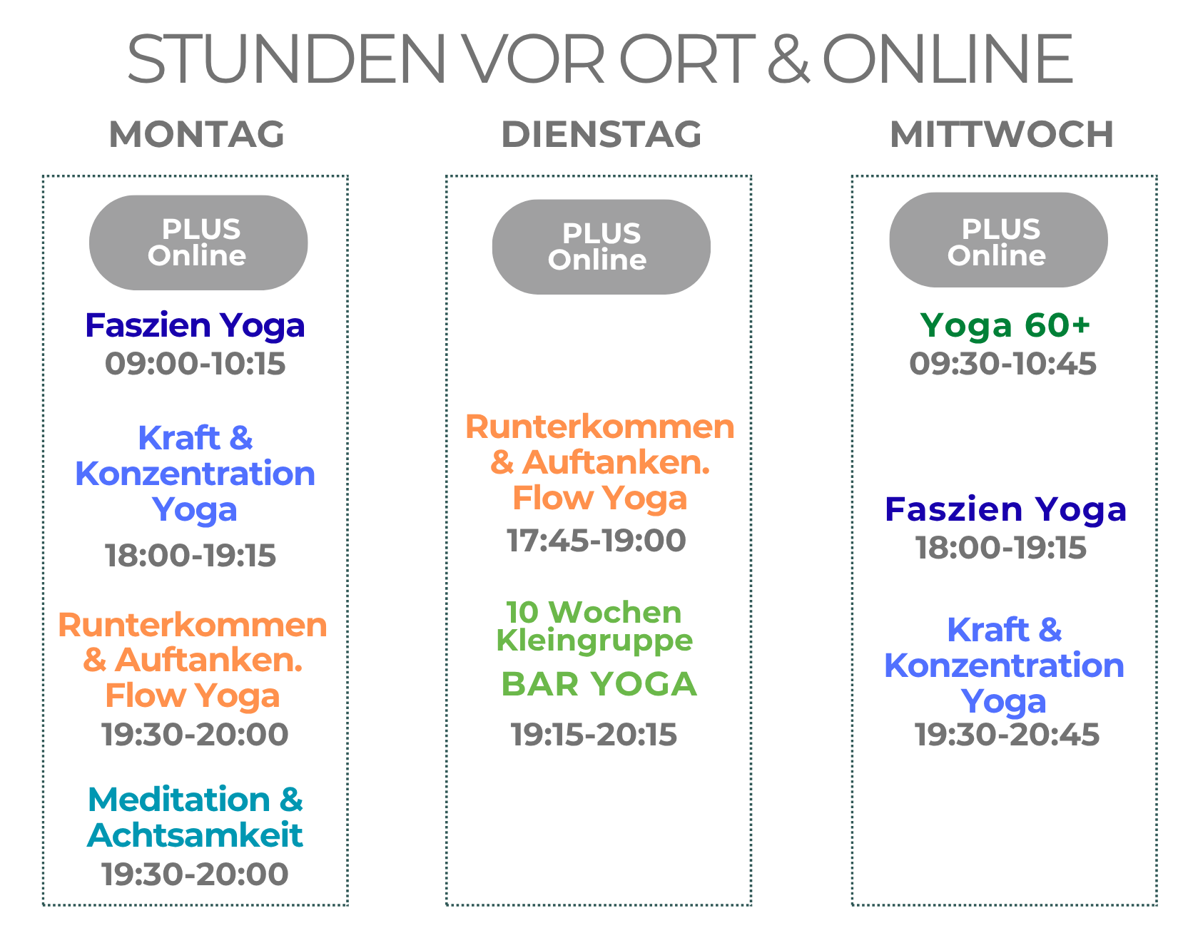 aktueller Yoga Stundenplan von Yoga mit Christina in Innsbruck und Online